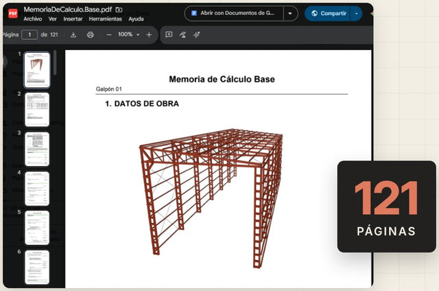 Memoria de cálculo de 121 páginas